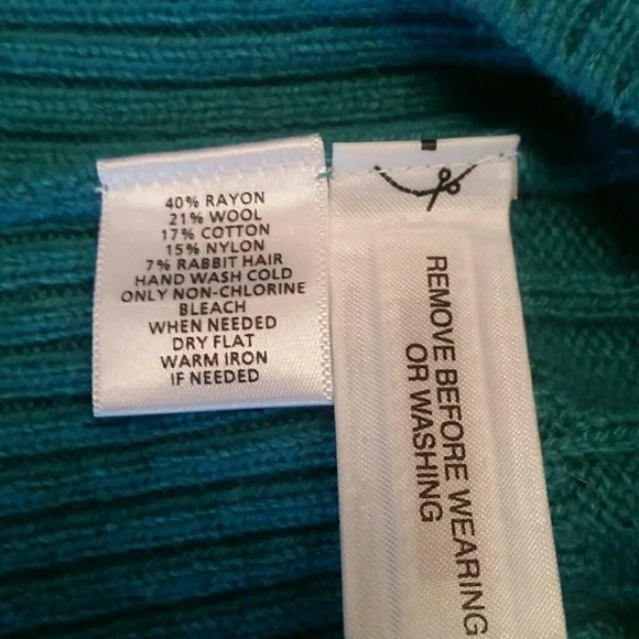 LOFT l Cable knit Teal Pullover C6 - Picture 5 of 5